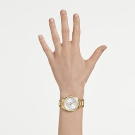 Reloj Matrix Date de fabricación suiza, brazalete de metal, tono dorado, acabado dorado