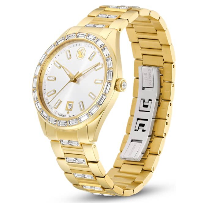 Reloj Matrix Date de fabricación suiza, brazalete de metal, tono dorado, acabado dorado Reloj Matrix Date de fabricación suiza, brazalete de metal, tono dorado, acabado dorado