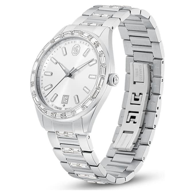 Reloj Matrix Date de fabricación suiza, brazalete de metal, tono plateado, acero inoxidable Reloj Matrix Date de fabricación suiza, brazalete de metal, tono plateado, acero inoxidable