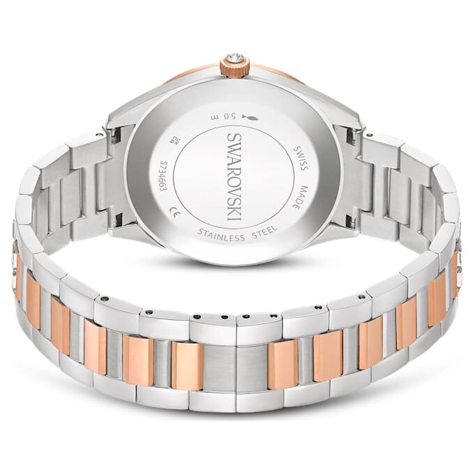 Reloj Matrix Date de fabricación suiza, pulsera de metal, tono oro rosa, acabado de metales mixtos Reloj Matrix Date de fabricación suiza, pulsera de metal, tono oro rosa, acabado de metales mixtos