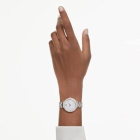 Reloj Matrix de 3 eslabones, fabricado en Suiza, brazalete de metal, tono dorado, acabado en tono dorado champán