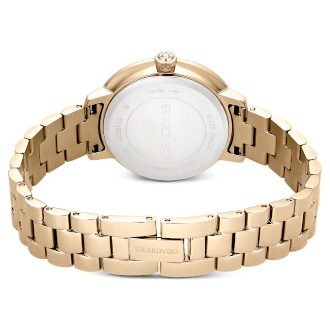 Reloj Matrix de 3 eslabones, fabricado en Suiza, brazalete de metal, tono dorado, acabado en tono dorado champán Reloj Matrix de 3 eslabones, fabricado en Suiza, brazalete de metal, tono dorado, acabado en tono dorado champán