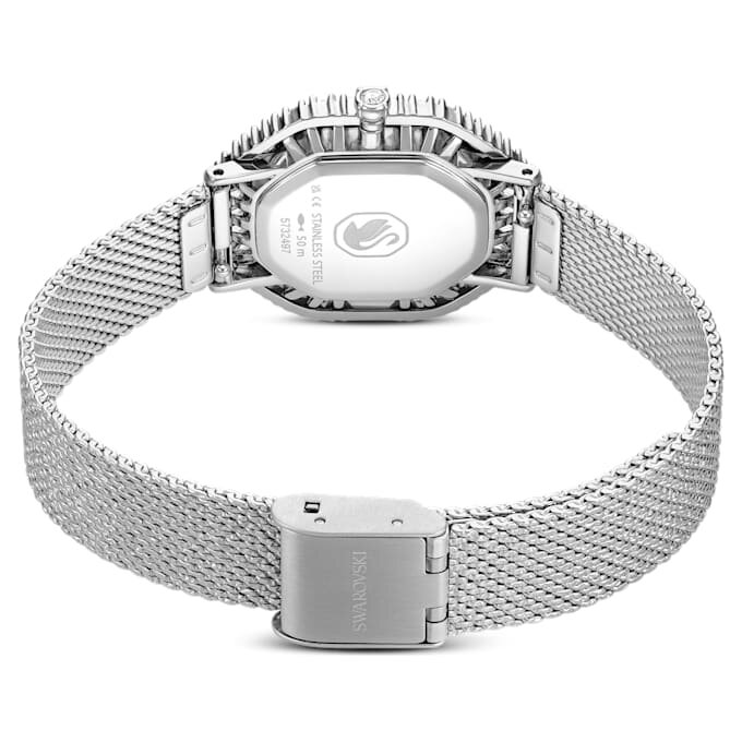 Reloj Matrix Octagon con pulsera de metal, tono plateado, acero inoxidable Reloj Matrix Octagon con pulsera de metal, tono plateado, acero inoxidable