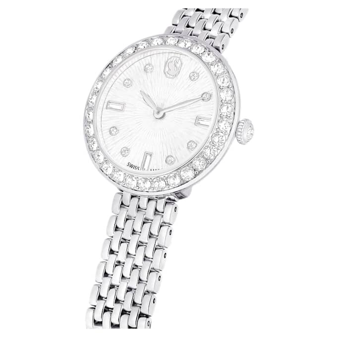 Reloj Matrix Tennis de 7 eslabones, fabricado en Suiza, brazalete de metal, tono plateado, acero inoxidable Reloj Matrix Tennis de 7 eslabones, fabricado en Suiza, brazalete de metal, tono plateado, acero inoxidable