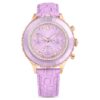Reloj Octea Chrono de fabricación suiza, correa de cuero, color púrpura, acabado tono oro rosa Reloj Octea Chrono de fabricación suiza, correa de cuero, color púrpura, acabado tono oro rosa