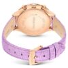 Reloj Octea Chrono de fabricación suiza, correa de cuero, color púrpura, acabado tono oro rosa Reloj Octea Chrono de fabricación suiza, correa de cuero, color púrpura, acabado tono oro rosa
