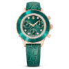 Reloj Octea Chrono de fabricación suiza, correa de cuero, verde, acabado tono oro rosa Reloj Octea Chrono de fabricación suiza, correa de cuero, verde, acabado tono oro rosa