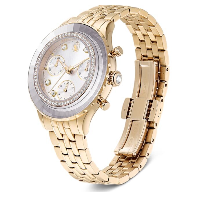 Reloj Octea Chrono de fabricación suiza, pulseras de metal, tono dorado, acabado en tono dorado champán Reloj Octea Chrono de fabricación suiza, pulseras de metal, tono dorado, acabado en tono dorado champán
