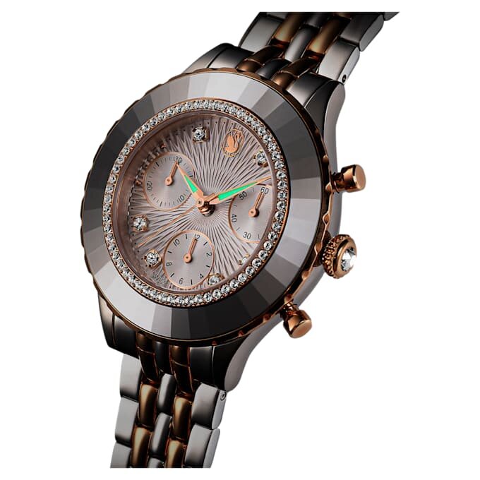 Reloj Octea Chrono de fabricación suiza, pulseras de metal, tono oro rosa, acabado de metales mixtos Reloj Octea Chrono de fabricación suiza, pulseras de metal, tono oro rosa, acabado de metales mixtos