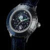 Reloj Octea Moon de fabricación suiza, Luna, correa de cuero, azul, acero inoxidable Reloj Octea Moon de fabricación suiza, Luna, correa de cuero, azul, acero inoxidable