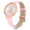 Reloj Teddy de fabricación suiza, correa de cuero, rosa, acabado en tono oro rosa
