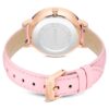 Reloj Teddy de fabricación suiza, correa de cuero, rosa, acabado en tono oro rosa