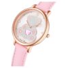 Reloj Teddy de fabricación suiza, correa de cuero, rosa, acabado en tono oro rosa