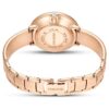 Reloj tipo brazalete Crystalline, fabricación suiza, pulsera de metal, blanco, acabado en tono oro rosa