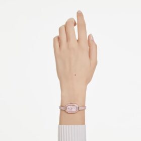Reloj tipo brazalete Dextera, fabricado en Suiza, brazalete de metal, rosa, chapado en tono oro rosa