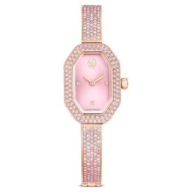 Reloj tipo brazalete Dextera, fabricado en Suiza, brazalete de metal, rosa, chapado en tono oro rosa