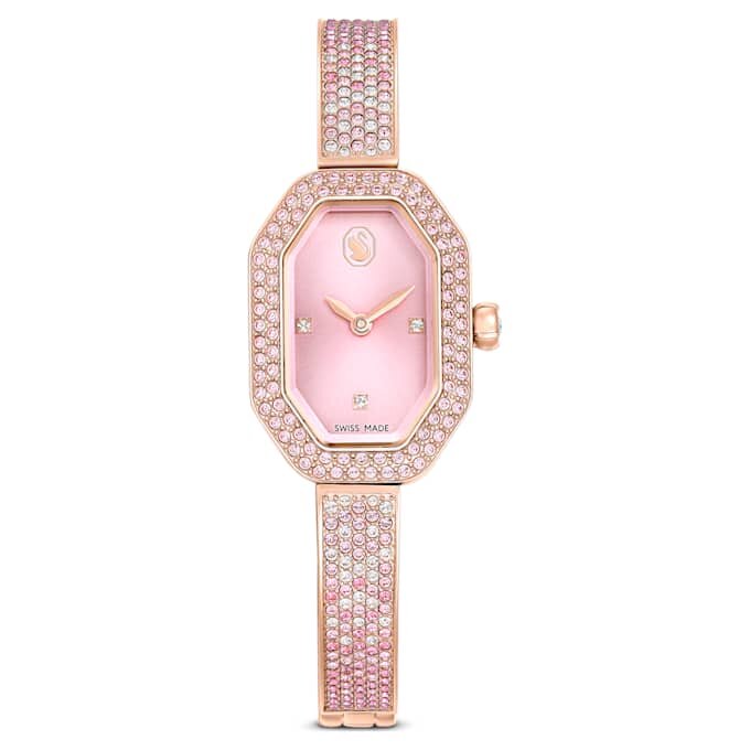 Reloj tipo brazalete Dextera, fabricado en Suiza, brazalete de metal, rosa, chapado en tono oro rosa Reloj tipo brazalete Dextera, fabricado en Suiza, brazalete de metal, rosa, chapado en tono oro rosa