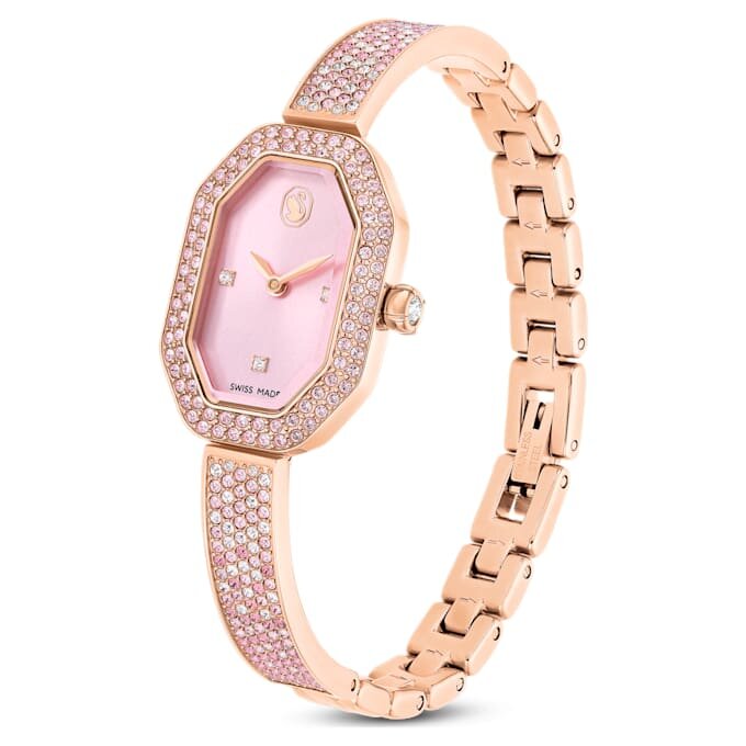 Reloj tipo brazalete Dextera, fabricado en Suiza, brazalete de metal, rosa, chapado en tono oro rosa Reloj tipo brazalete Dextera, fabricado en Suiza, brazalete de metal, rosa, chapado en tono oro rosa
