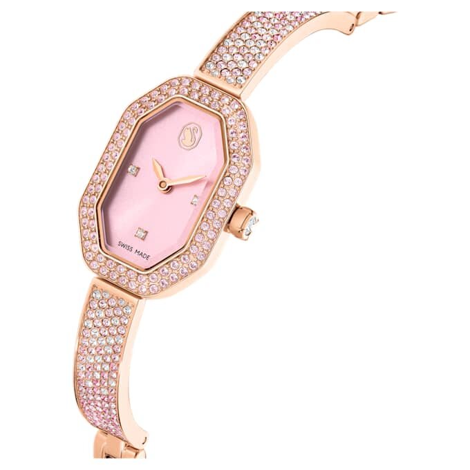 Reloj tipo brazalete Dextera, fabricado en Suiza, brazalete de metal, rosa, chapado en tono oro rosa Reloj tipo brazalete Dextera, fabricado en Suiza, brazalete de metal, rosa, chapado en tono oro rosa