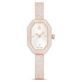 Reloj tipo brazalete Dextera, fabricado en Suiza, brazalete de metal, tono oro rosa, acabado en tono oro rosa