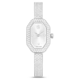 Reloj tipo brazalete Dextera, fabricado en Suiza, brazalete de metal, tono plateado, acero inoxidable