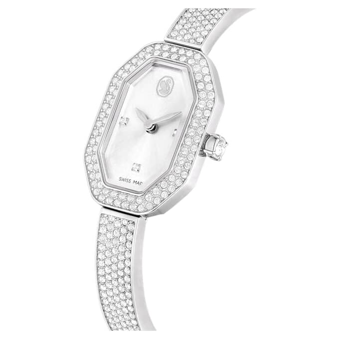 Reloj tipo brazalete Dextera, fabricado en Suiza, brazalete de metal, tono plateado, acero inoxidable Reloj tipo brazalete Dextera, fabricado en Suiza, brazalete de metal, tono plateado, acero inoxidable