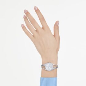 Reloj tipo brazalete Hyperbola, fabricado en Suiza, pulsera de metal, tono plateado, acero inoxidable