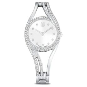 Reloj tipo brazalete Hyperbola, fabricado en Suiza, pulsera de metal, tono plateado, acero inoxidable