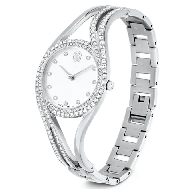 Reloj tipo brazalete Hyperbola, fabricado en Suiza, pulsera de metal, tono plateado, acero inoxidable Reloj tipo brazalete Hyperbola, fabricado en Suiza, pulsera de metal, tono plateado, acero inoxidable