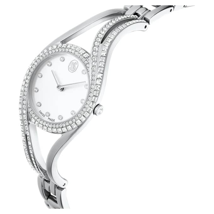 Reloj tipo brazalete Hyperbola, fabricado en Suiza, pulsera de metal, tono plateado, acero inoxidable Reloj tipo brazalete Hyperbola, fabricado en Suiza, pulsera de metal, tono plateado, acero inoxidable