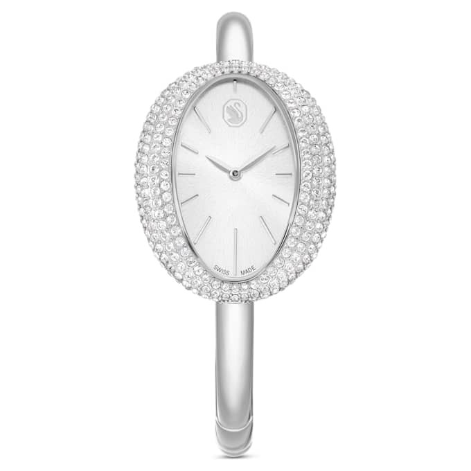 Reloj tipo brazalete Imber, fabricado en Suiza, brazalete de metal, tono plateado, acero inoxidable Reloj tipo brazalete Imber, fabricado en Suiza, brazalete de metal, tono plateado, acero inoxidable