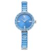Reloj tipo brazalete Matrix, fabricado en Suiza, con pulsera de cristales, azul, acero inoxidable