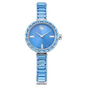 Reloj tipo brazalete Matrix, fabricado en Suiza, con pulsera de cristales, azul, acero inoxidable