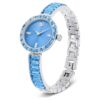 Reloj tipo brazalete Matrix, fabricado en Suiza, con pulsera de cristales, azul, acero inoxidable
