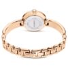Reloj tipo brazalete Matrix, fabricado en Suiza, con pulsera de cristales, blanco, acabado tono oro rosa