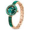Reloj tipo brazalete Matrix, fabricado en Suiza, con pulsera de cristales, color verde y acabado dorado champán Reloj tipo brazalete Matrix, fabricado en Suiza, con pulsera de cristales, color verde y acabado dorado champán
