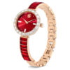 Reloj tipo brazalete Matrix, fabricado en Suiza, con pulseras de cristales, rojo, acabado en tono oro rosa Reloj tipo brazalete Matrix, fabricado en Suiza, con pulseras de cristales, rojo, acabado en tono oro rosa