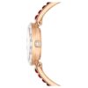 Reloj tipo brazalete Matrix, fabricado en Suiza, con pulseras de cristales, rojo, acabado en tono oro rosa Reloj tipo brazalete Matrix, fabricado en Suiza, con pulseras de cristales, rojo, acabado en tono oro rosa