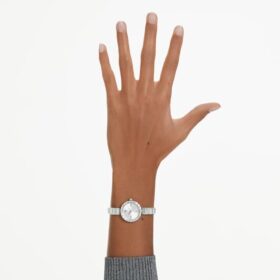 Reloj tipo brazalete Matrix, fabricado en Suiza, pulseras de cristales, blanco, acero inoxidable