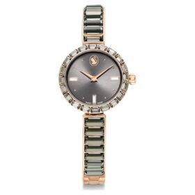 Reloj tipo brazalete Matrix, fabricado en Suiza, pulseras de cristales, gris, acabado en tono oro rosa