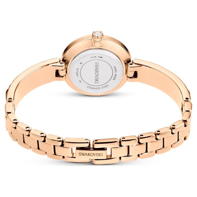 Reloj tipo brazalete Matrix, fabricado en Suiza, pulseras de cristales, gris, acabado en tono oro rosa Reloj tipo brazalete Matrix, fabricado en Suiza, pulseras de cristales, gris, acabado en tono oro rosa