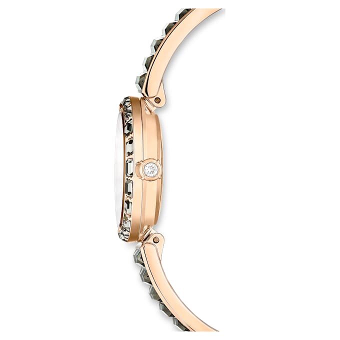 Reloj tipo brazalete Matrix, fabricado en Suiza, pulseras de cristales, gris, acabado en tono oro rosa Reloj tipo brazalete Matrix, fabricado en Suiza, pulseras de cristales, gris, acabado en tono oro rosa