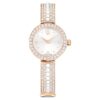 Reloj tipo brazalete Matrix Pearl, fabricado en Suiza, con pulsera de cristales, blanco, acabado tono oro rosa Reloj tipo brazalete Matrix Pearl, fabricado en Suiza, con pulsera de cristales, blanco, acabado tono oro rosa