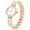 Reloj tipo brazalete Matrix Pearl, fabricado en Suiza, con pulsera de cristales, blanco, acabado tono oro rosa Reloj tipo brazalete Matrix Pearl, fabricado en Suiza, con pulsera de cristales, blanco, acabado tono oro rosa
