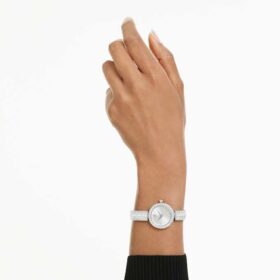 Reloj tipo brazalete Matrix Pearl, fabricado en Suiza, pulseras de cristales, blanco, acero inoxidable