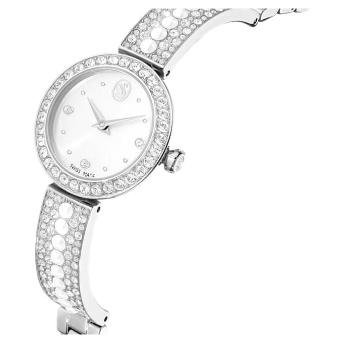 Reloj tipo brazalete Matrix Pearl, fabricado en Suiza, pulseras de cristales, blanco, acero inoxidable Reloj tipo brazalete Matrix Pearl, fabricado en Suiza, pulseras de cristales, blanco, acero inoxidable