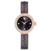 Reloj tipo brazalete Matrix Pearl, fabricado en Suiza, pulseras de cristales, negro, acabado en tono oro rosa