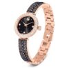 Reloj tipo brazalete Matrix Pearl, fabricado en Suiza, pulseras de cristales, negro, acabado en tono oro rosa