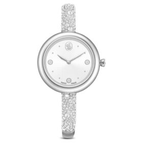 Reloj tipo brazalete Sublima, fabricado en Suiza, brazalete de metal, tono plateado, acero inoxidable