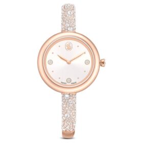 Reloj tipo brazalete Sublima, fabricado en Suiza, pulsera de metal, tono oro rosa, acabado en tono oro rosa